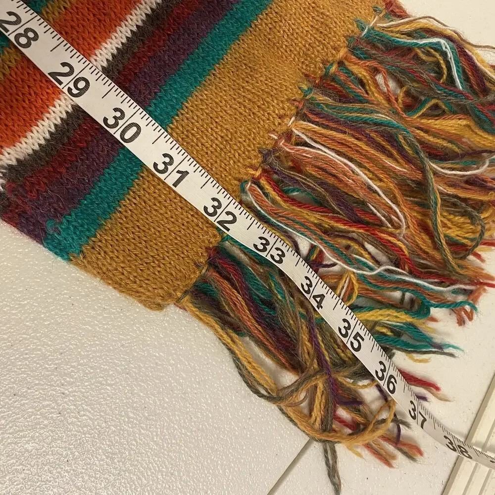 American South Side Alpaca Wool Modern Cozy Colorful Scarf Wrap Luxury Boho 72x7